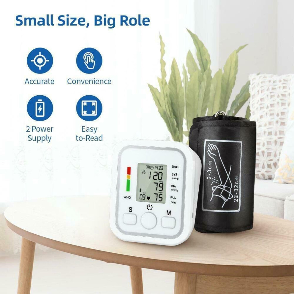 Digital Automatic Blood Pressure Monitor Upper Arm BP Machine