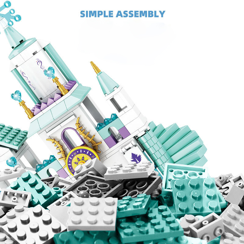Disney Frozen The Ice Castle Building Set Crystal Palace Princess Snow Queen Toy Bricks for Disney Frozen Fans Compatible with LEGO