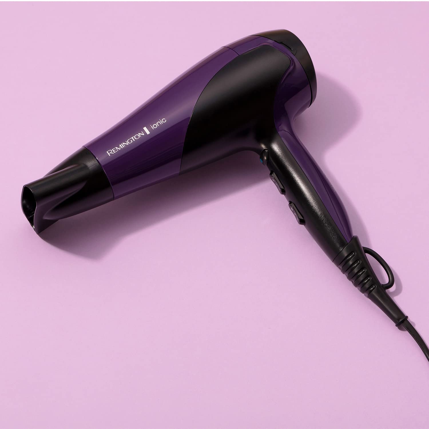 Remington Hair Dryer Ionic Powerful Fast Professional Styling Diffuser Concentrator Ionic Conditioning for Frizz Free Hair 3 Heat 2 Speed Settings Cool Shot 2200W Purple D3190