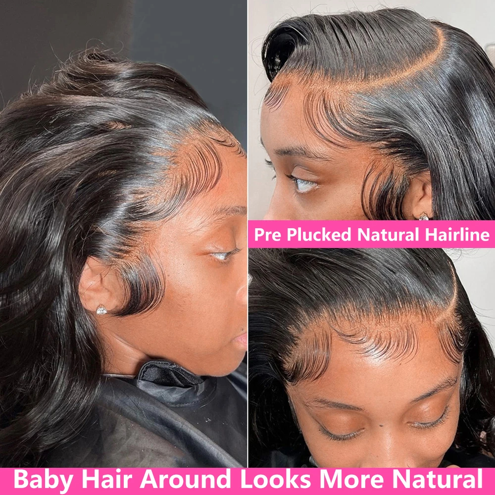(5x5 HD 18inches) HD Transparent 13x4 13x6 Body Wave Lace Front Wig Pre Plucked 360 Lace Frontal Wig Human Hair Wigs For Women 5x5 Wig 200 Density