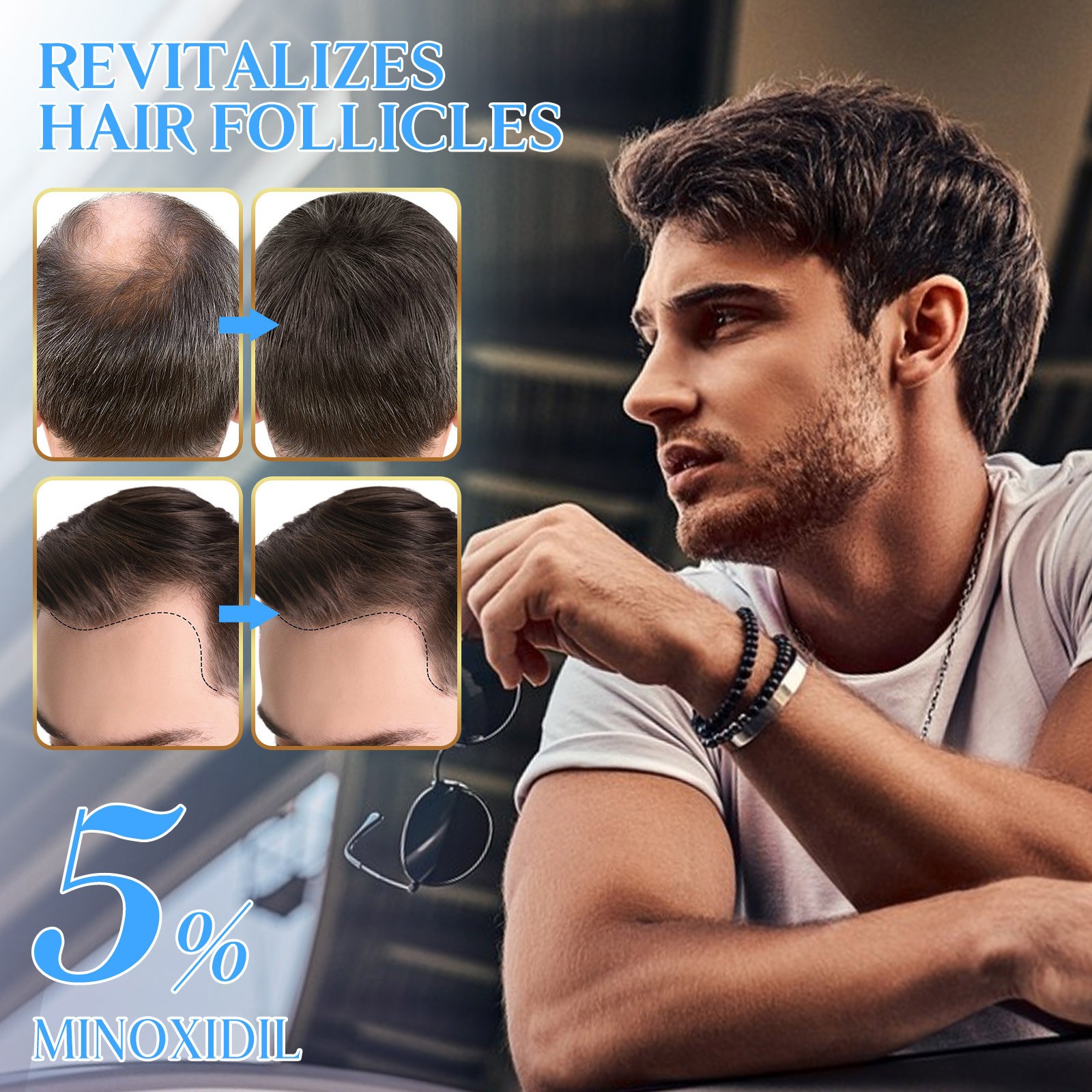 Hair Growth Spray Hair Serum For Men And Women Hair Oil Makes Hair Smoother Thicker Healthier Repair Baldness Thicken Strengthening Hair Loss Treatment 60ML
