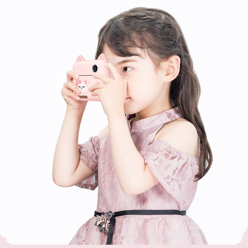 Kids Instant Print Camera Birthday Gift 12MP Cartoon Cute Photo Video Digital Camera With Thermal Printing Paper
