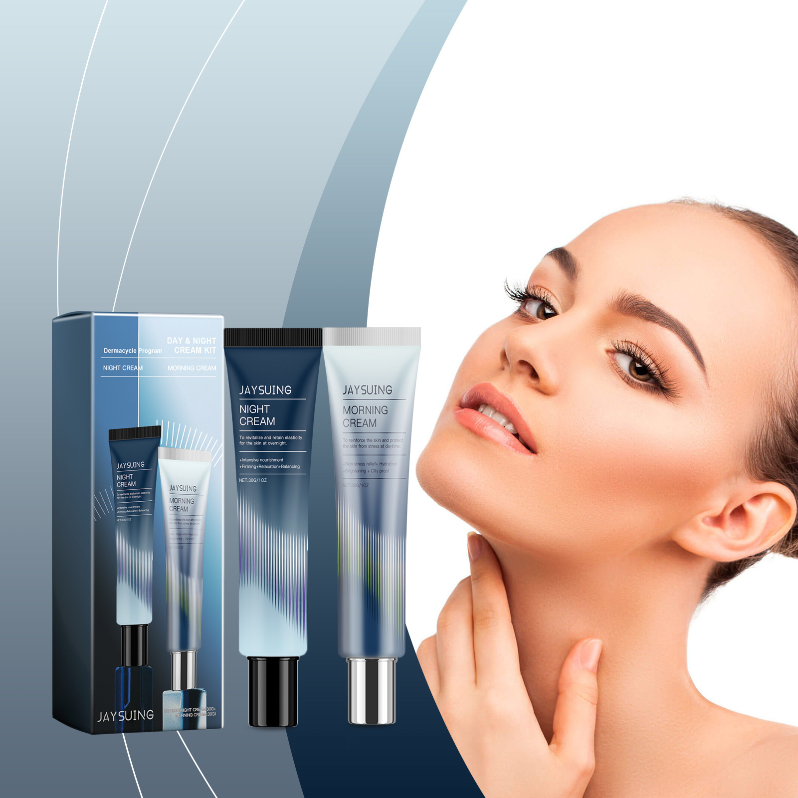 Jaysuing Day Night Cream Sets Shield Cream Moisturizing Skin Evening Cream Nourishing Face Cream Hydrating Firming Repairing Skin Cream
