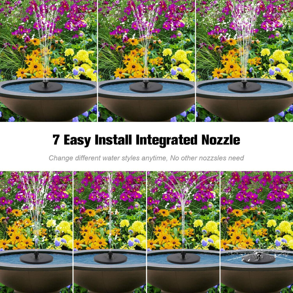 Solar Panel Powered Water Feature Plants Pump Garden Pool Pond Aquarium Fountain Water Pump with LED Lights
