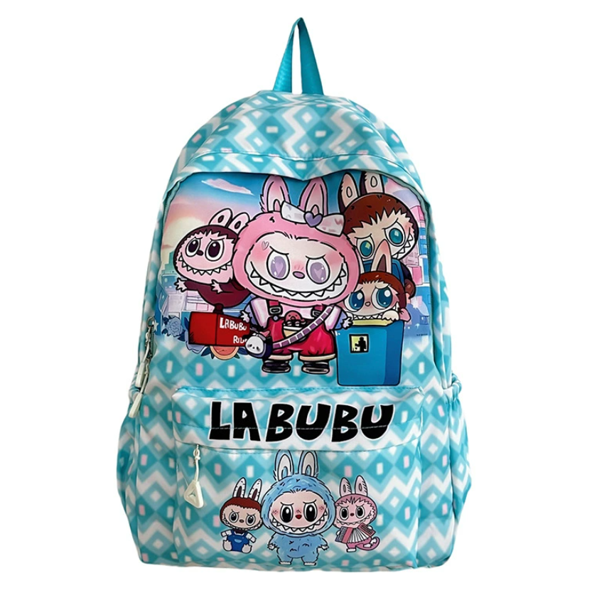 (Pink) Kids Cartoon School Backpack Durable Nylon Bag Lightweight Breathable