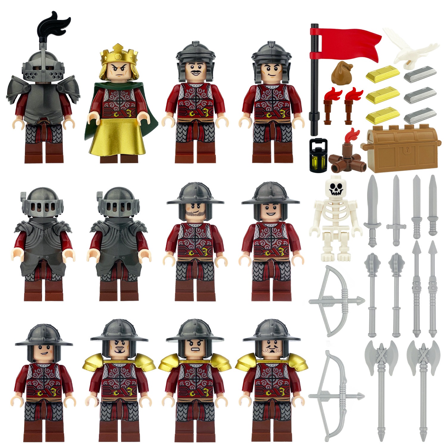 (Style J) Military Battle Building Brick Medieval Roman Legions Toy with Sword and Shield Equipment Assembly Collectible Series Mini Figure for Kids 