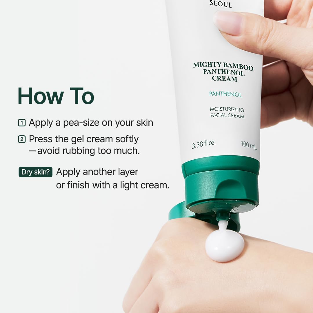PURITO Mighty Bamboo Panthenol Cream 100ml Moisturizing All Skin Type Daily Face Moisturizer Post-acne Cream Daily Use Vegan Korean Skin Care