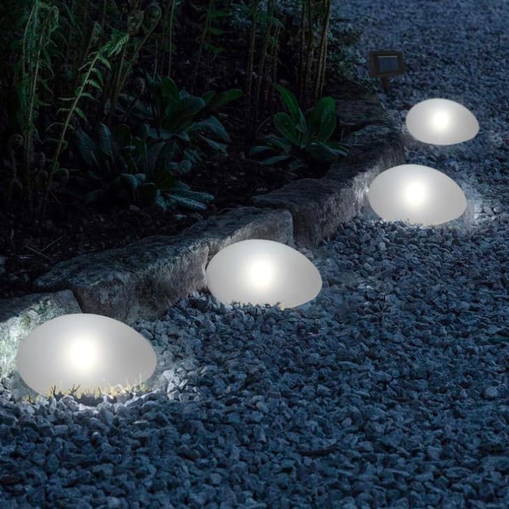 Solar Pebble Lights for Outdoor Use LED Garden Lighting Solar Pebble Rocks Lawn Lights Stone Decorative Landscape Lights Suitable for Courtyards Gardens Lawns