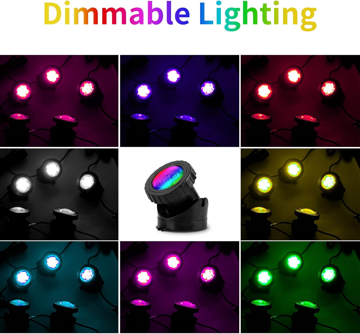 (3 pcs) Solar Powered Pond Lights Waterproof IP68 Submersible Lights with LED Color Changing Spot Light Garden Pool Fountain Waterfall 