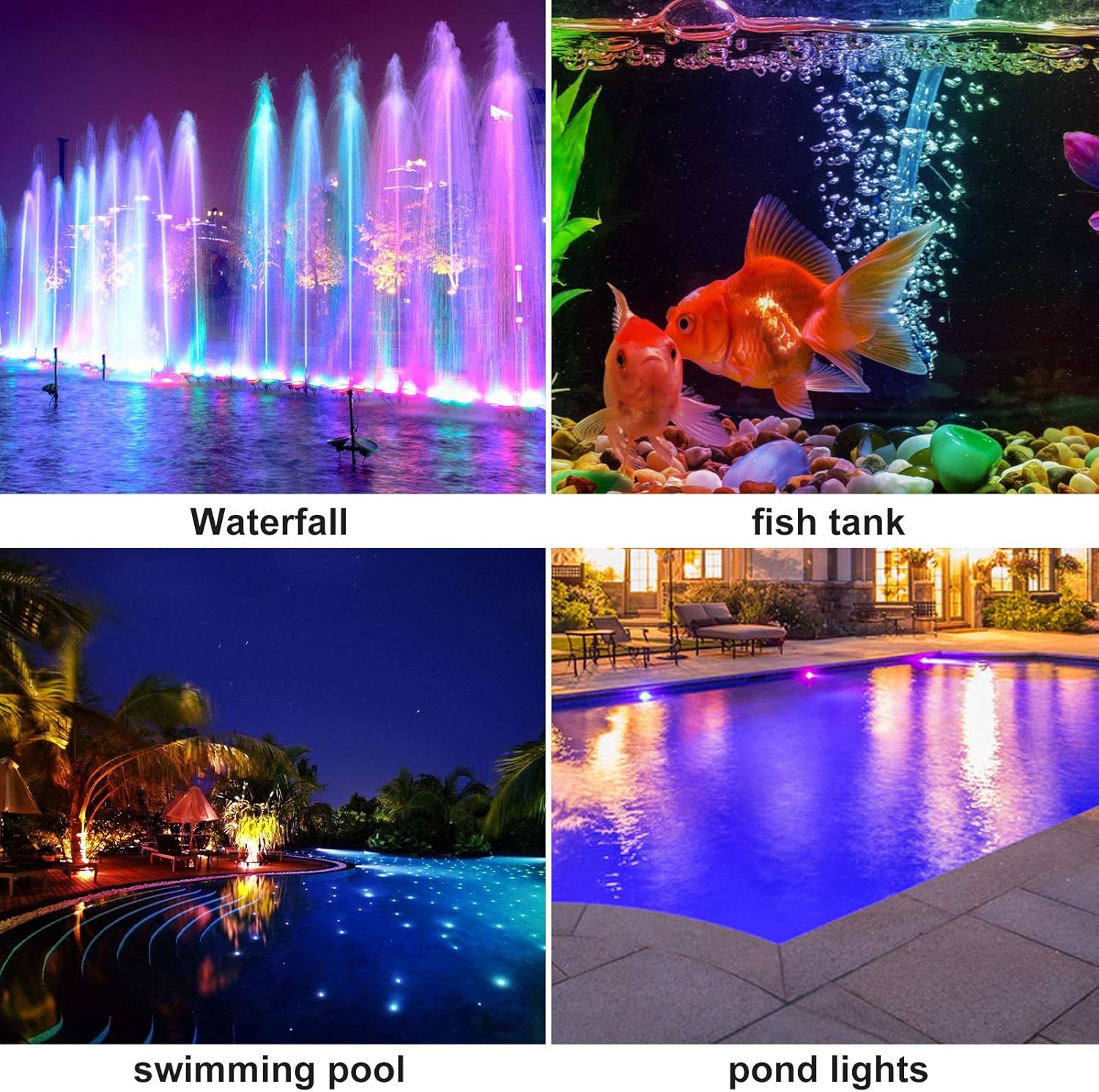 (3 pcs) Solar Powered Pond Lights Waterproof IP68 Submersible Lights with LED Color Changing Spot Light Garden Pool Fountain Waterfall 