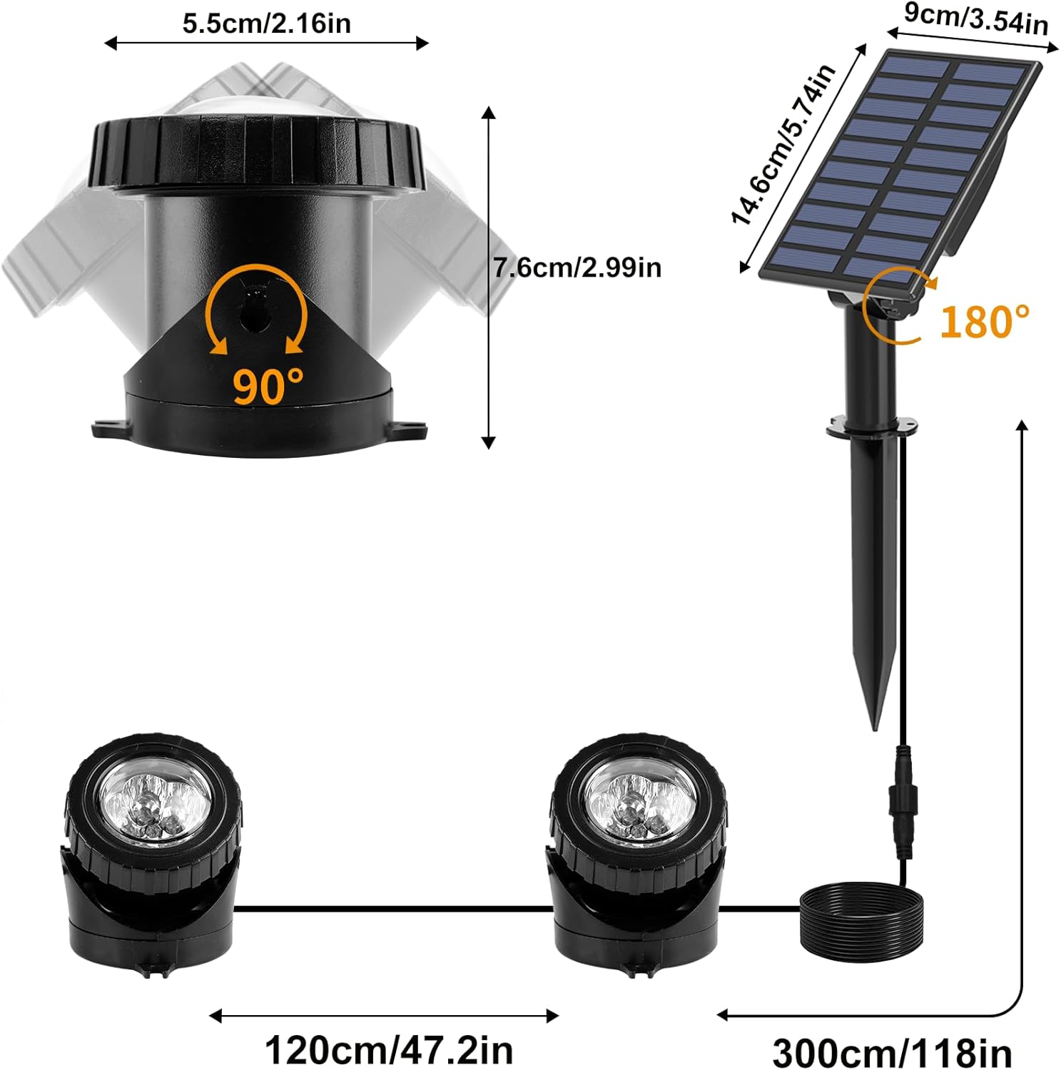 (3 pcs) Solar Powered Pond Lights Waterproof IP68 Submersible Lights with LED Color Changing Spot Light Garden Pool Fountain Waterfall 