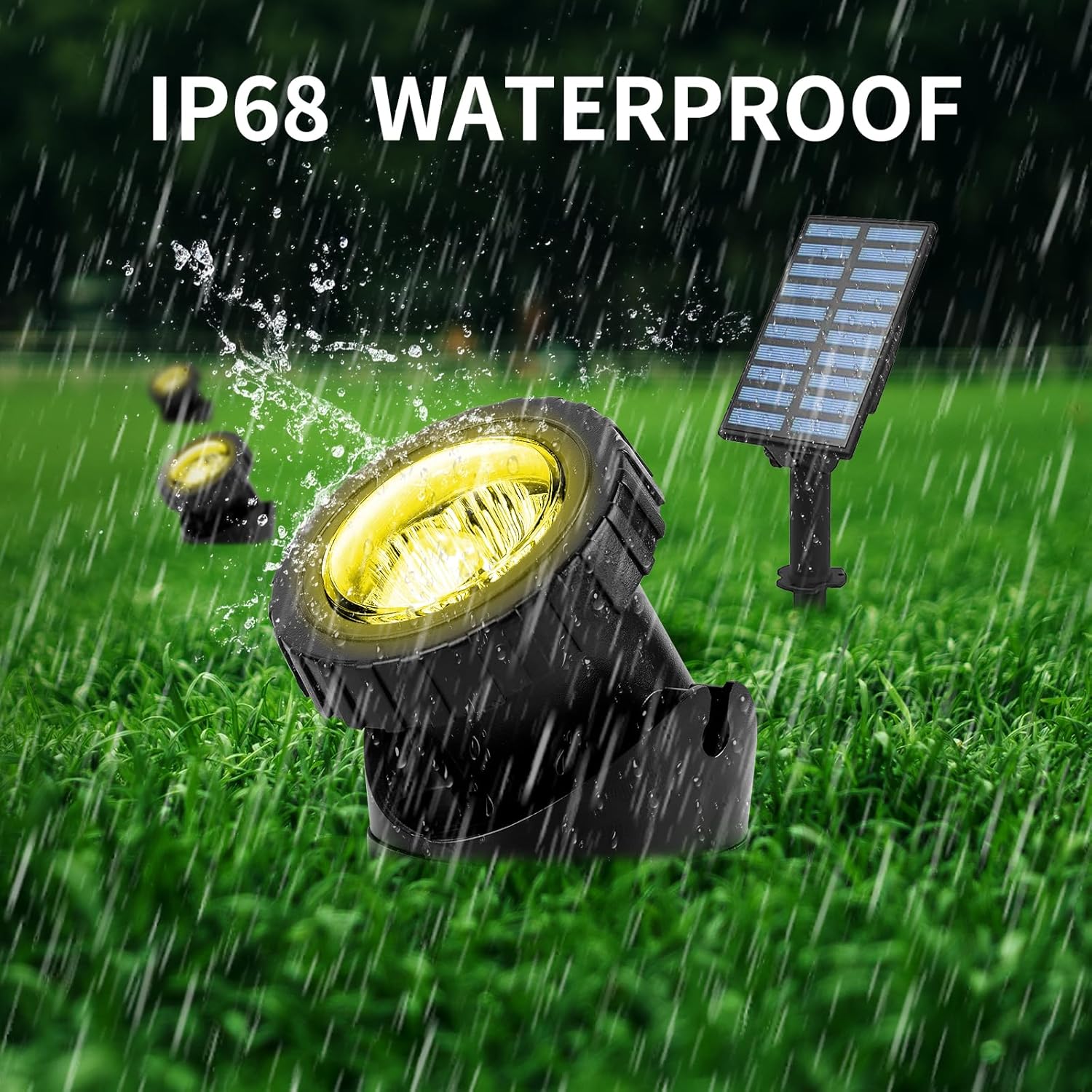 (3 pcs) Solar Powered Pond Lights Waterproof IP68 Submersible Lights with LED Color Changing Spot Light Garden Pool Fountain Waterfall 