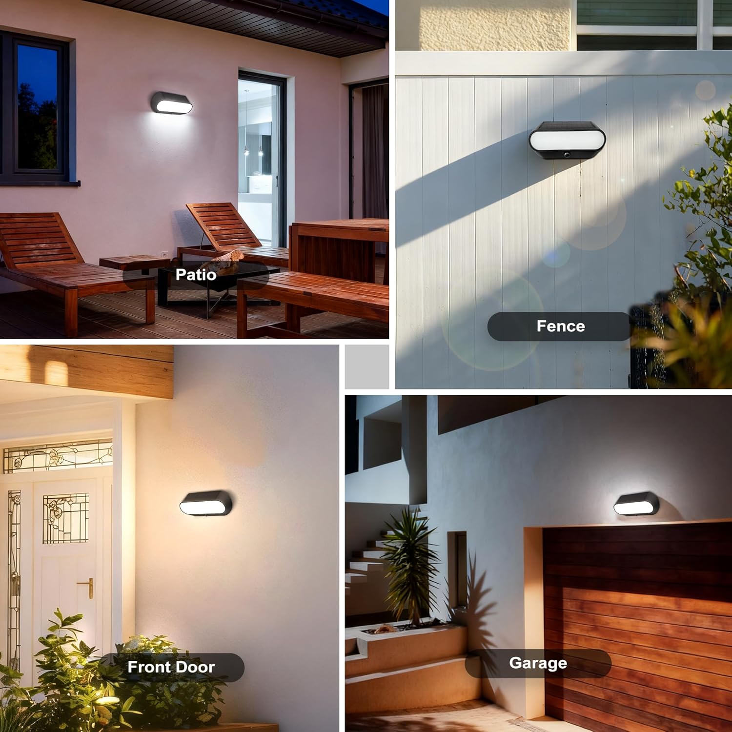 Solar Lights Outdoor with Motion Sensor Replaceable 2000 mAh Battery Solar Pir Lights Dusk Till Dawn Waterproof Solar Wall Light for Front Door Porch Garage