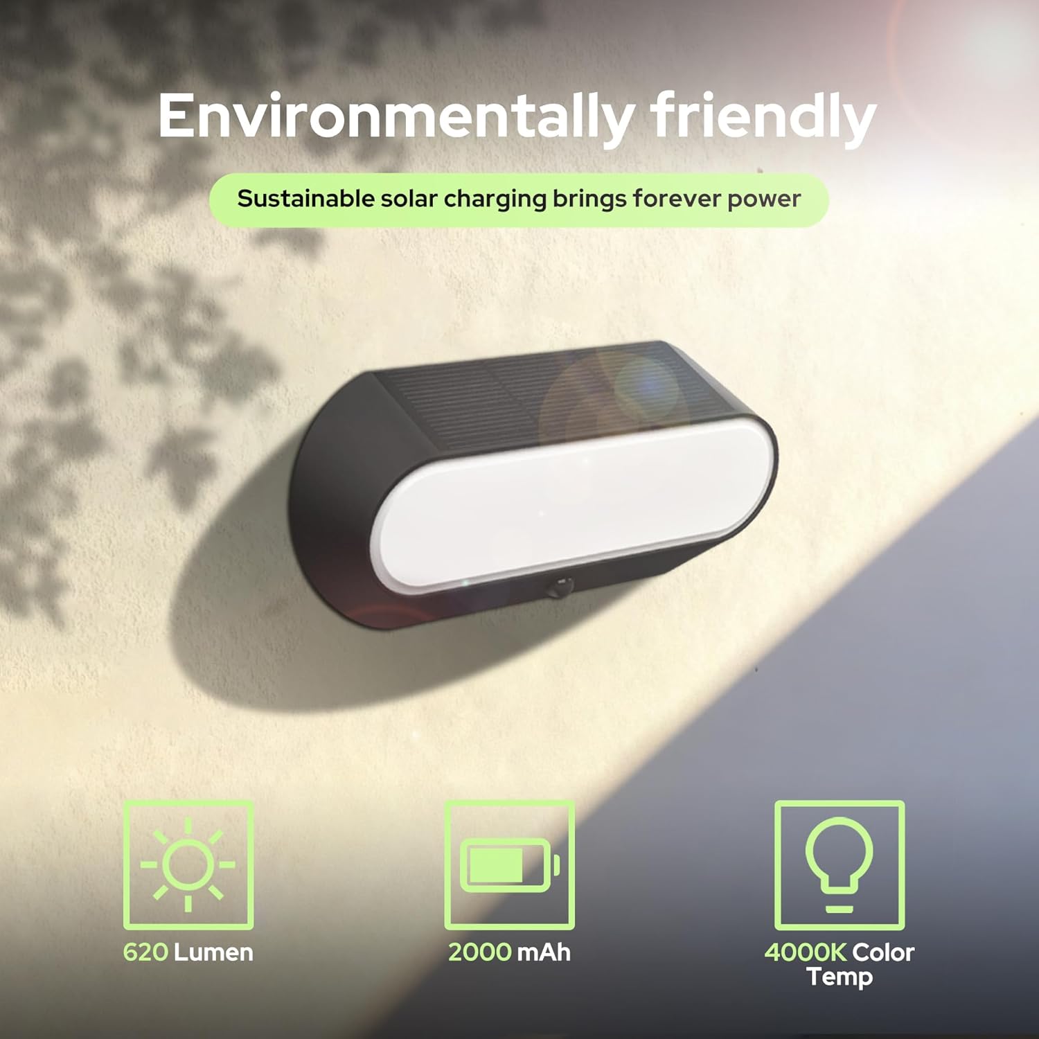 Solar Lights Outdoor with Motion Sensor Replaceable 2000 mAh Battery Solar Pir Lights Dusk Till Dawn Waterproof Solar Wall Light for Front Door Porch Garage