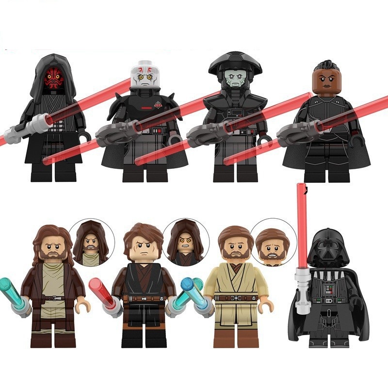 Building Blocks 8 PCS Darth Maul Anakin Brick Figure Mini Assembly Anime Toys Birthday Gifts for Kids