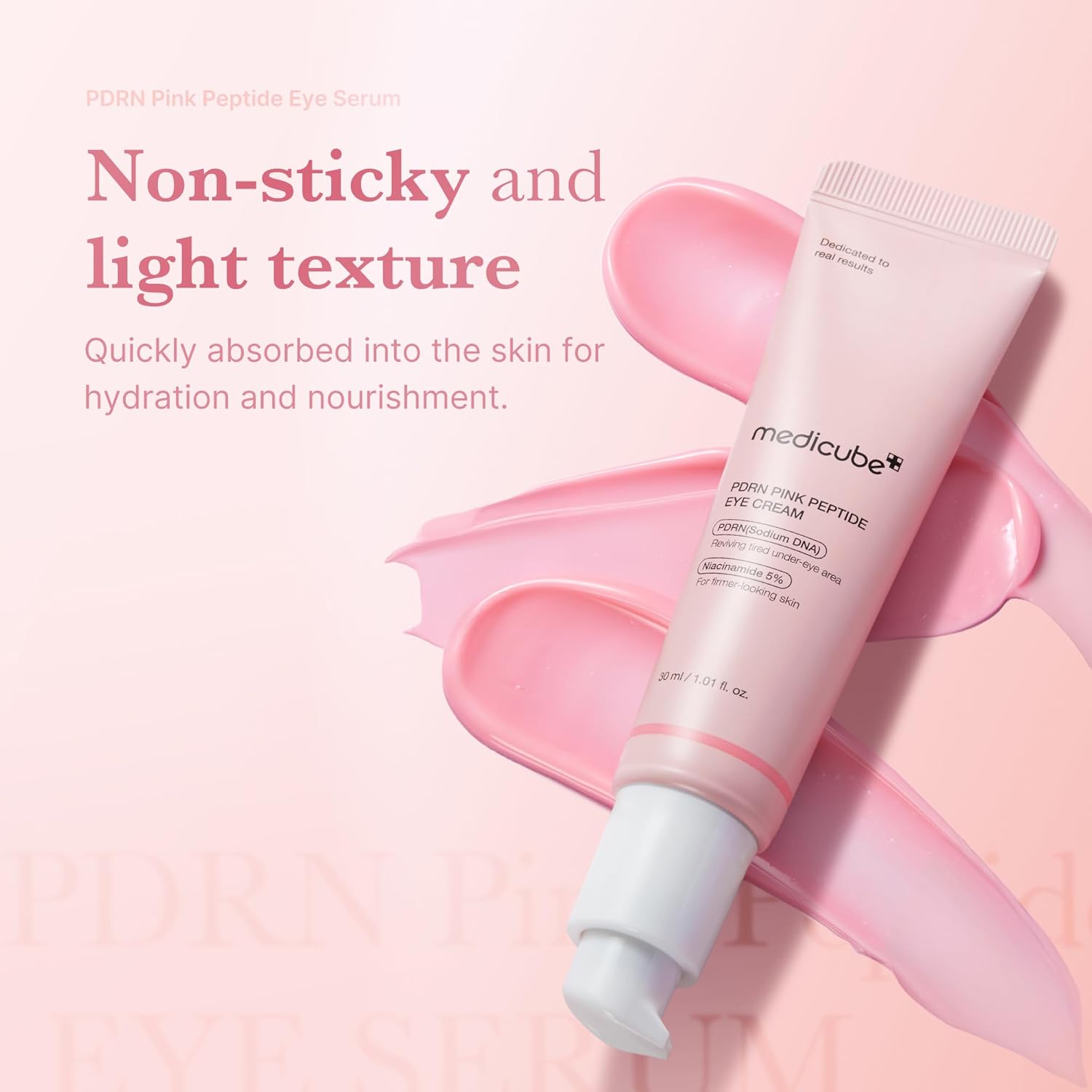 medicube Salmon DNA PDRN Pink Peptide Eye Serum with Niacinamide and 99 Percent Purity Retinol for Fine Lines Uneven Skin Color Korean Skincare 30ml