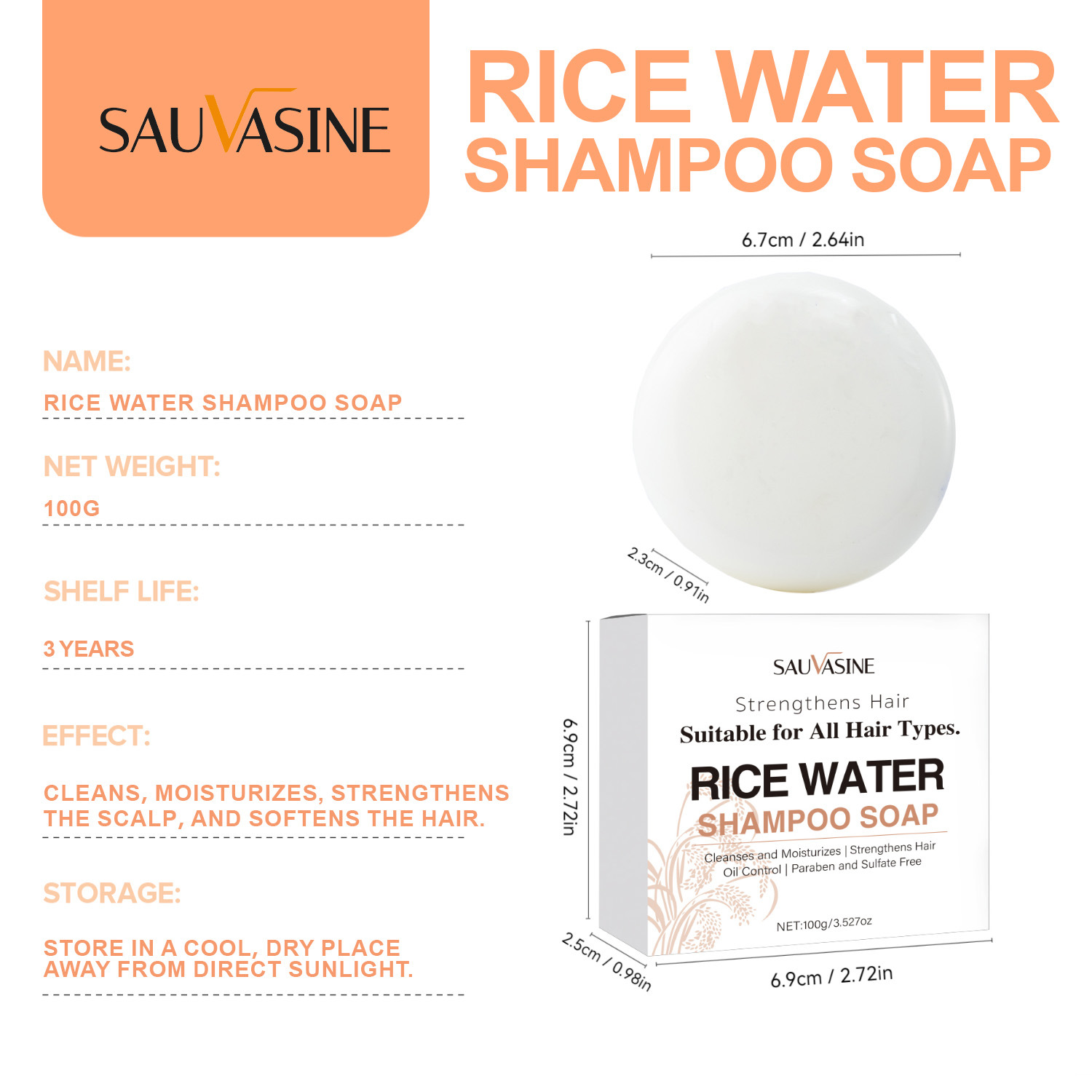 Rice Water Conditioner Bar Nourishing Smoothing For Dry Damaged Hair Daily Scalp And Strand Care 100g