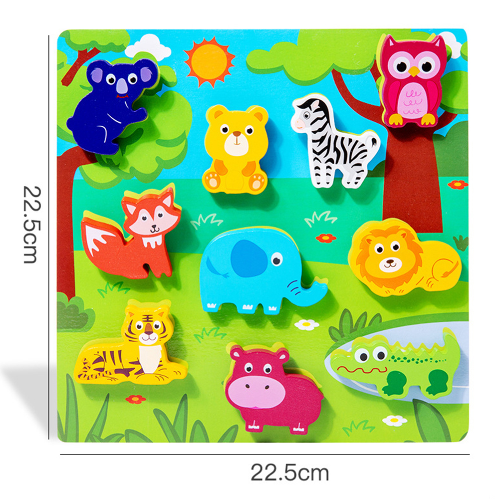 (farm) Children's 3D Puzzle Animal Transportation Sea Animal Fruits Early Education Fun DIY Paste Puzzle Toys for Kids Gifts