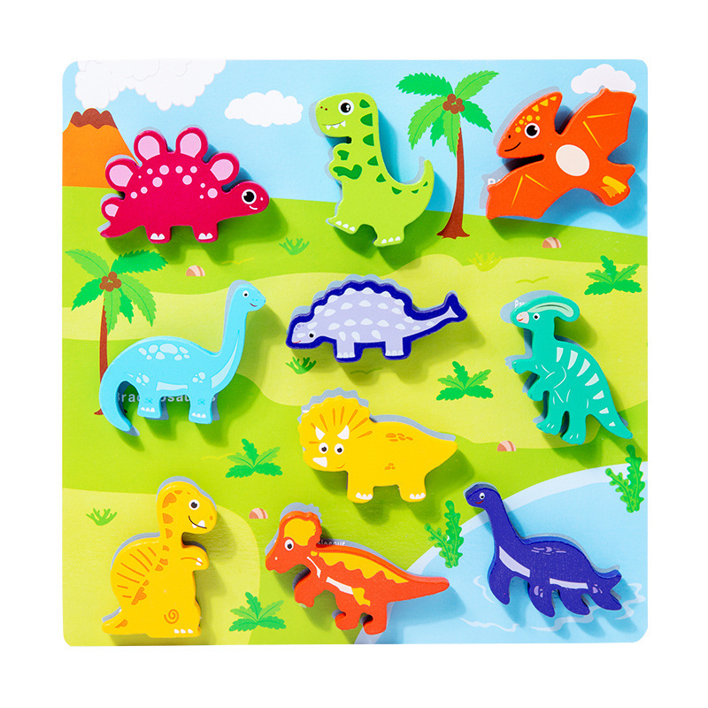 (farm) Children's 3D Puzzle Animal Transportation Sea Animal Fruits Early Education Fun DIY Paste Puzzle Toys for Kids Gifts