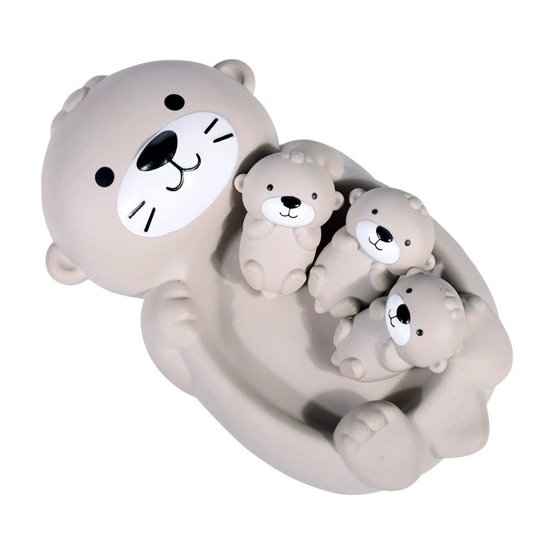 Otter Bath Toy Set Playset Tub Toy 1 Mother Otter and 3 Baby Otters Water Toy Bathtub Otter Toy Family Floating Toy for Babies