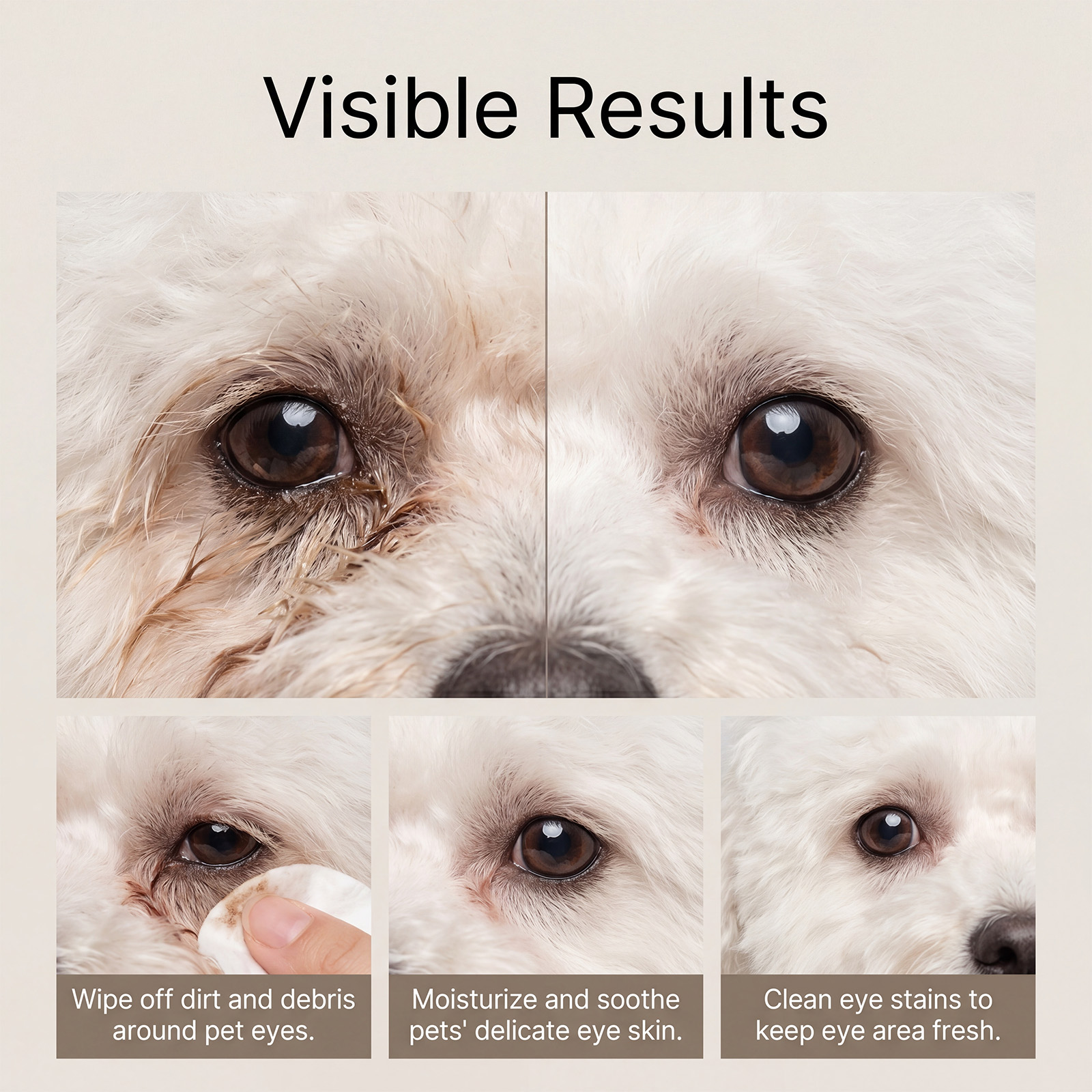 Pet Eye Wipes Soft Skin Friendly Clean Eye Care Daily Mild For Multiple Pets Use