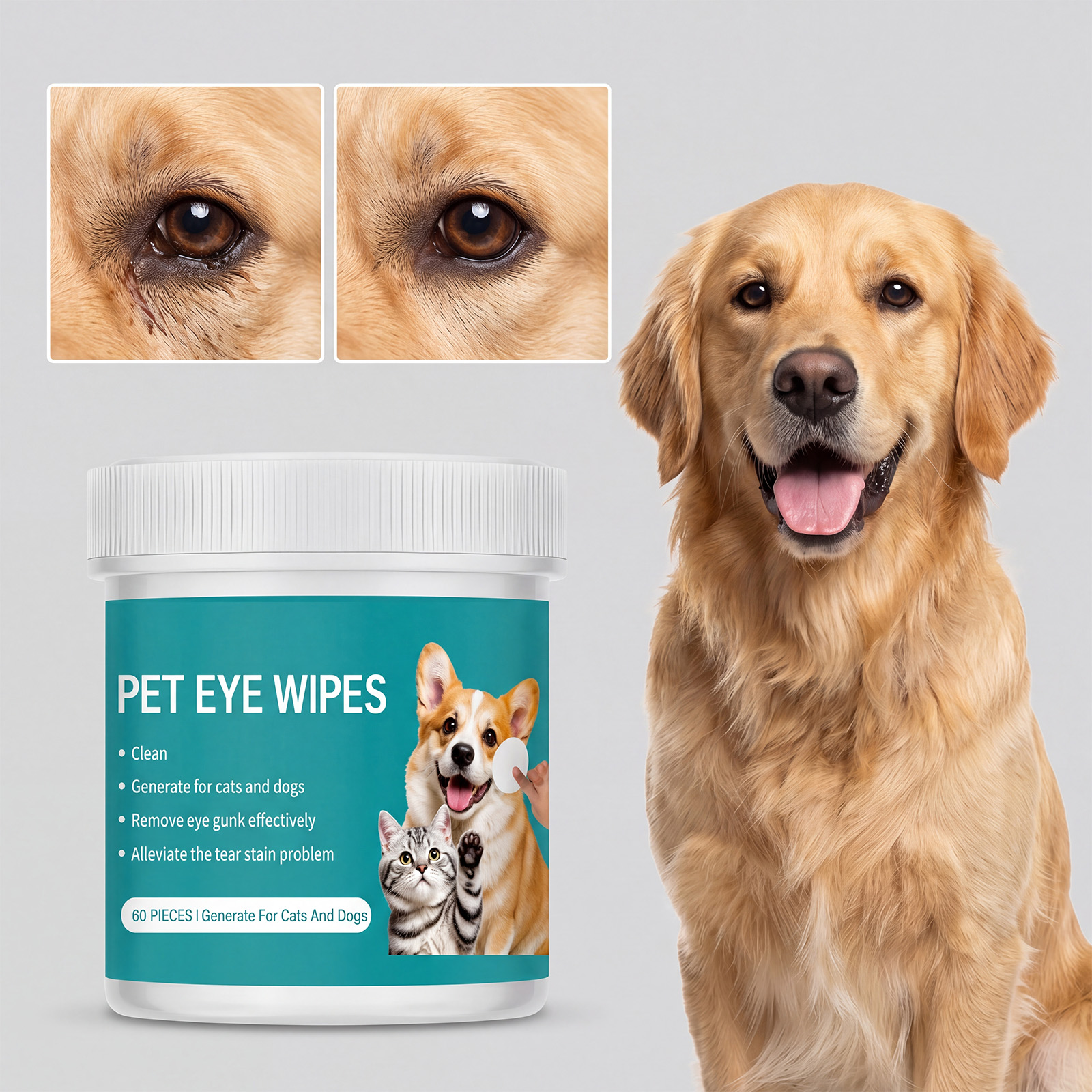 Pet Eye Wipes Soft Skin Friendly Clean Eye Care Daily Mild For Multiple Pets Use