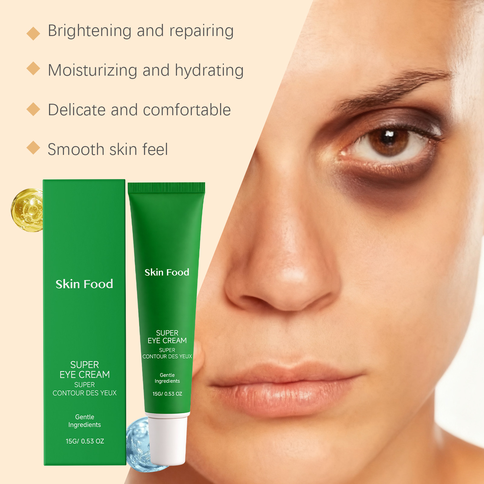 Mild Moisturizing Eye Cream Refreshing Silky Smooth Easy Glide Deep Penetrating Nourish Periocular Skin Daily Eye Care