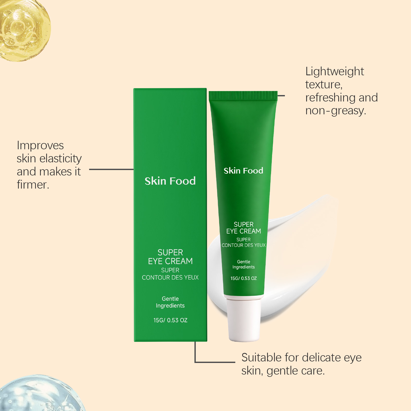 Mild Moisturizing Eye Cream Refreshing Silky Smooth Easy Glide Deep Penetrating Nourish Periocular Skin Daily Eye Care
