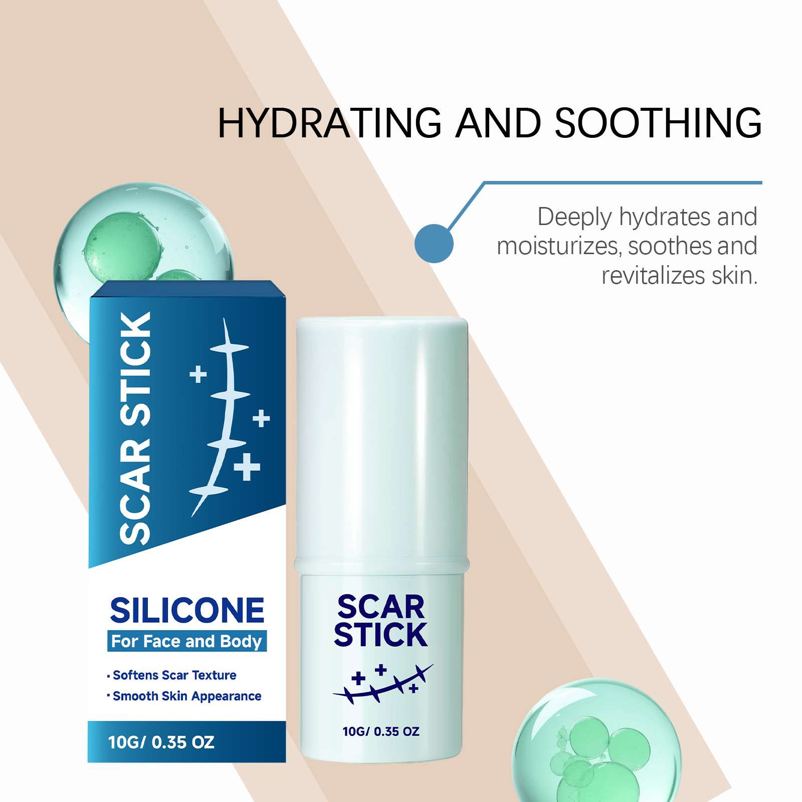 Scar Soothing Stick Hydrating Moisturizing Mild Fast Absorbing Elastic Smooth Skin Body Care Lotion For Daily Skin Maintenance