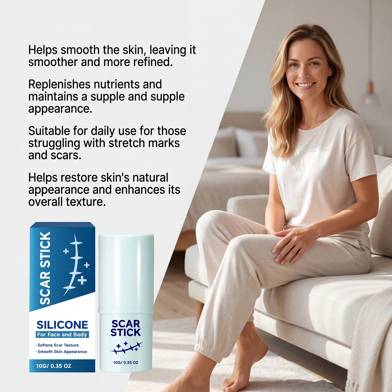Scar Soothing Stick Hydrating Moisturizing Mild Fast Absorbing Elastic Smooth Skin Body Care Lotion For Daily Skin Maintenance