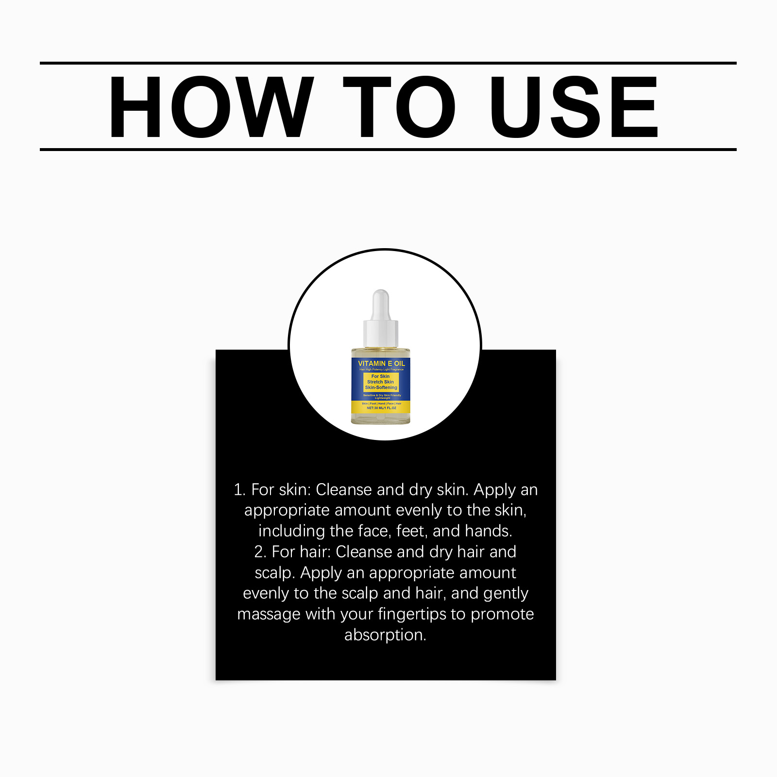 Vitamin E Oil Mild Hydrating Refreshing Moisturizing Daily Gentle Nourishing Face Hand Foot Skin Hair Care Liquid