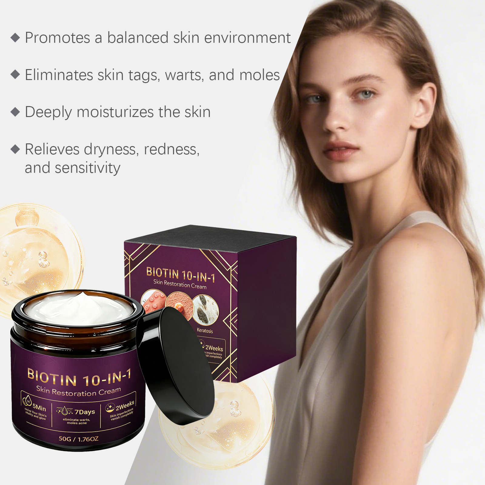 Skin Care Cream Infuses Plant Essences Gentle Skin Compatible Hydrate Moisturize Smooth Texture Light Non Greasy