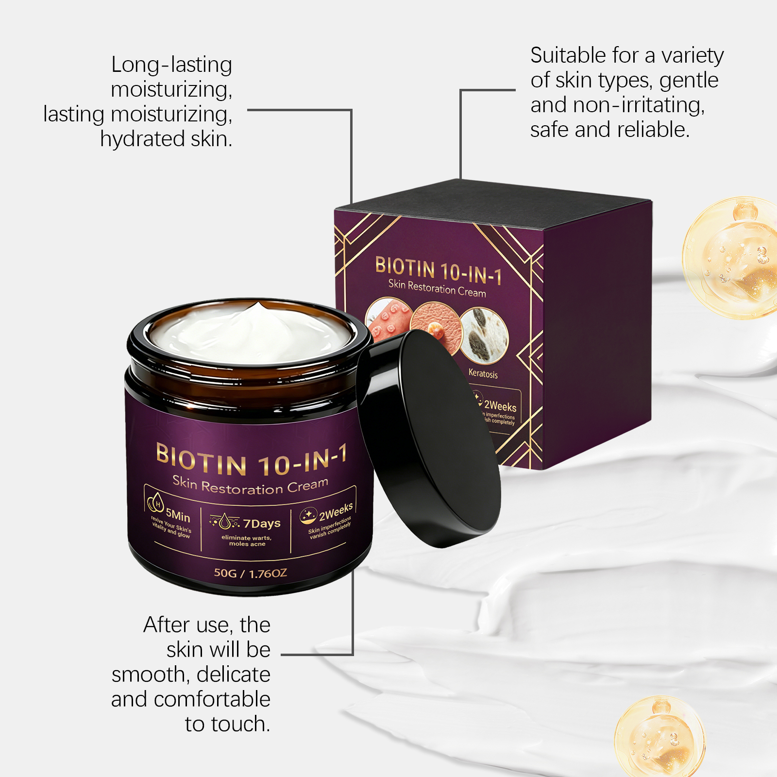 Skin Care Cream Infuses Plant Essences Gentle Skin Compatible Hydrate Moisturize Smooth Texture Light Non Greasy