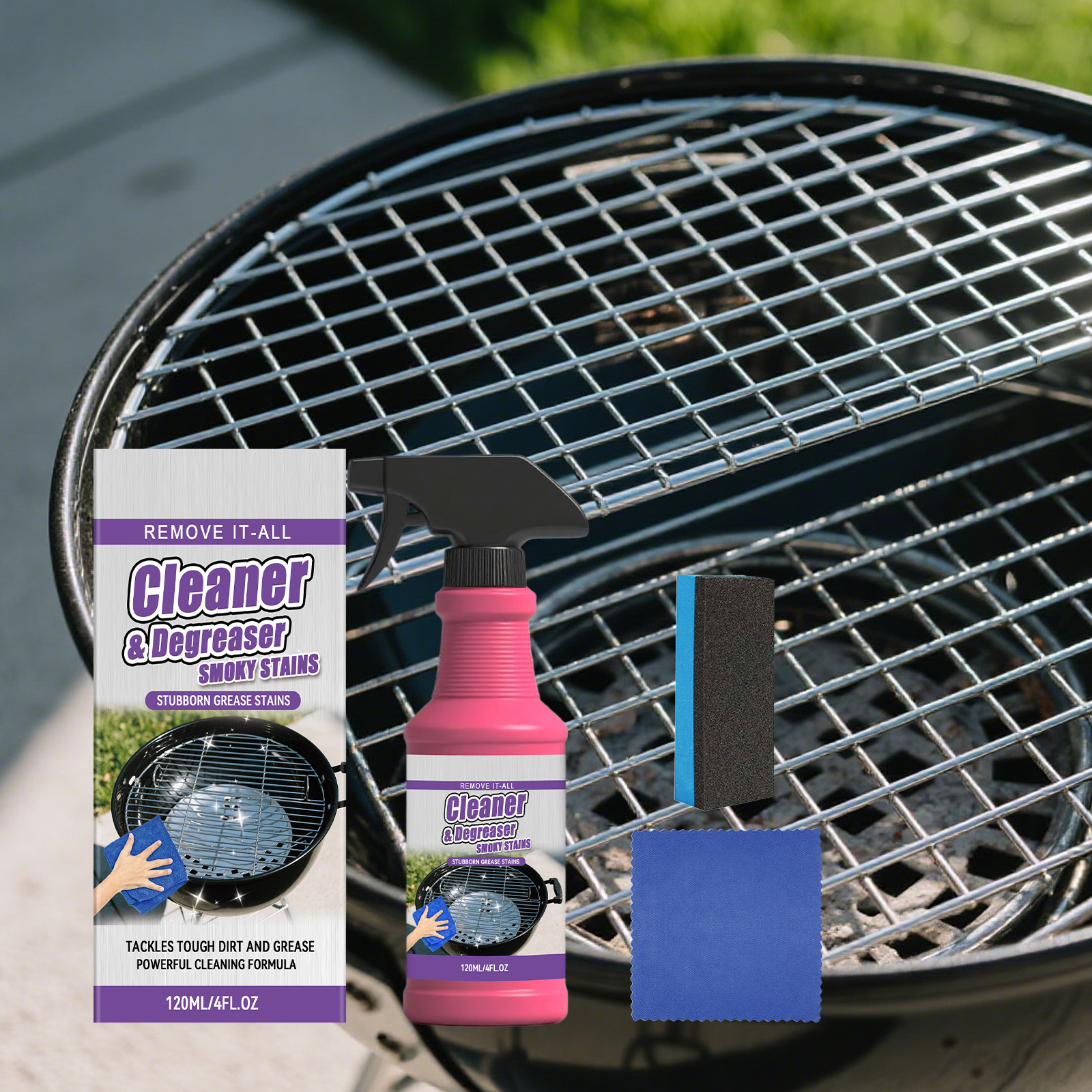 Grill Rack Cleaner Easy Operation Portable Simple Usage Clean Grease Stains On Grill Grate Surface