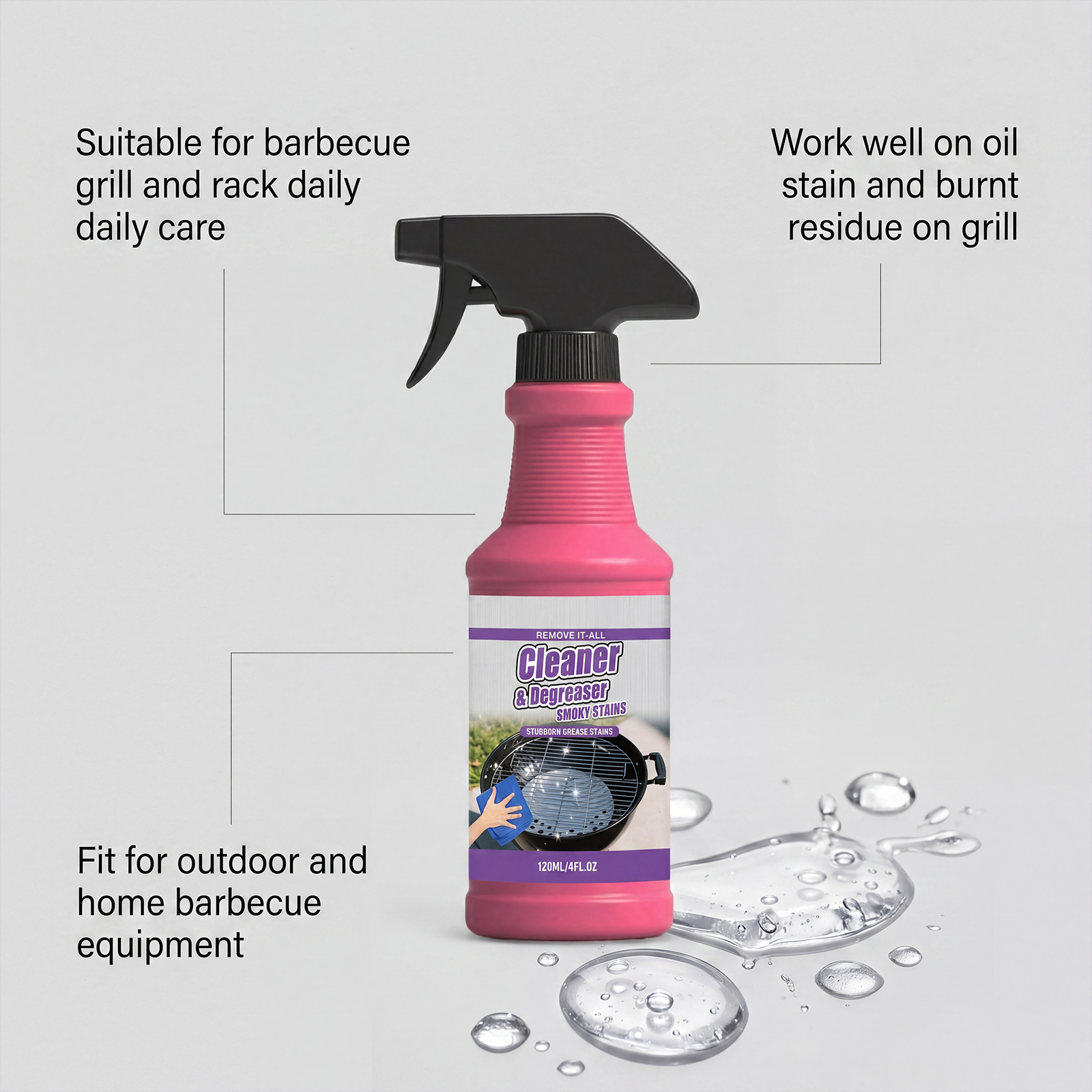 Grill Rack Cleaner Easy Operation Portable Simple Usage Clean Grease Stains On Grill Grate Surface