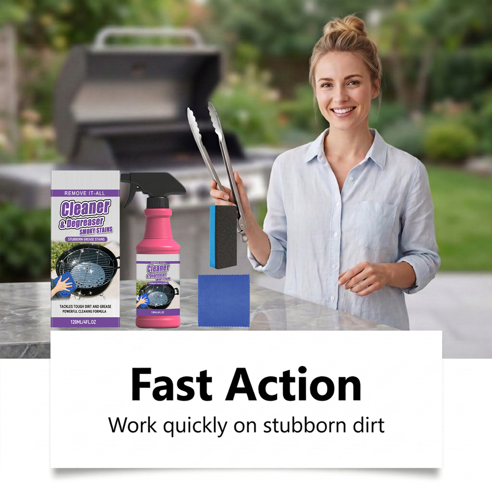 Grill Rack Cleaner Easy Operation Portable Simple Usage Clean Grease Stains On Grill Grate Surface