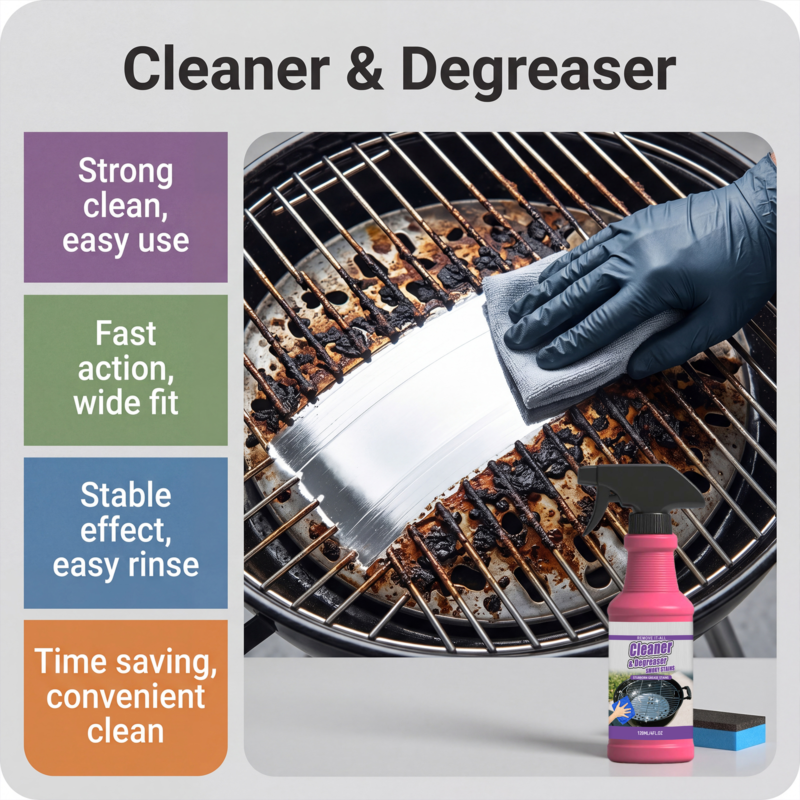 Grill Rack Cleaner Easy Operation Portable Simple Usage Clean Grease Stains On Grill Grate Surface