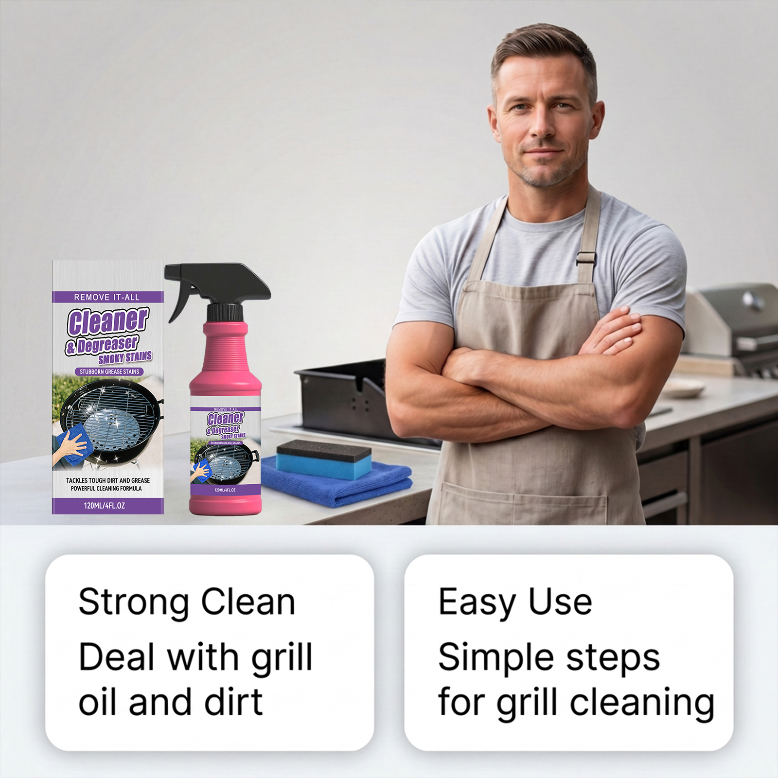 Grill Rack Cleaner Easy Operation Portable Simple Usage Clean Grease Stains On Grill Grate Surface