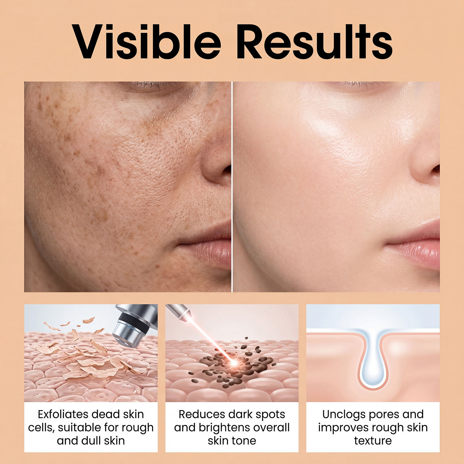 Kojic Acid Turmeric Exfoliating Serum Natural Radiance Hydrating Cleansing Moisturizing Care Facial Skin