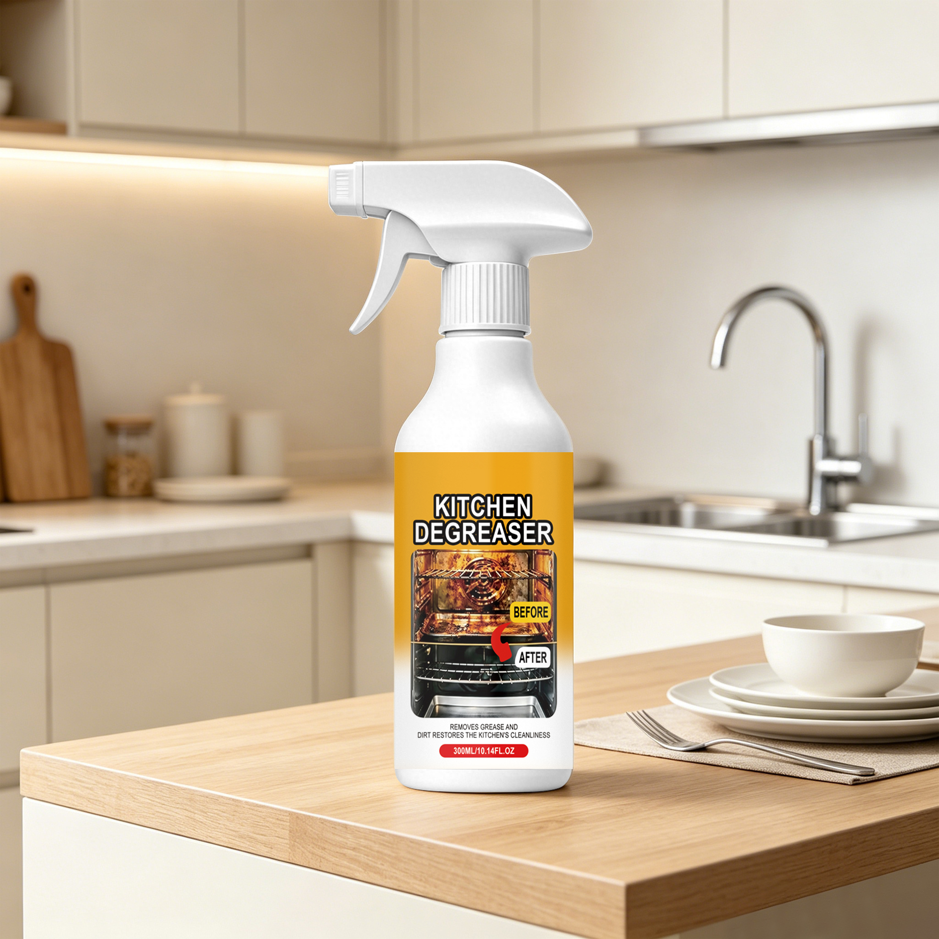 Kitchen Grease Cleaner Household Shining Renewing Purifier Stove Range Hood Countertop Surface Remove Heavy Dirt