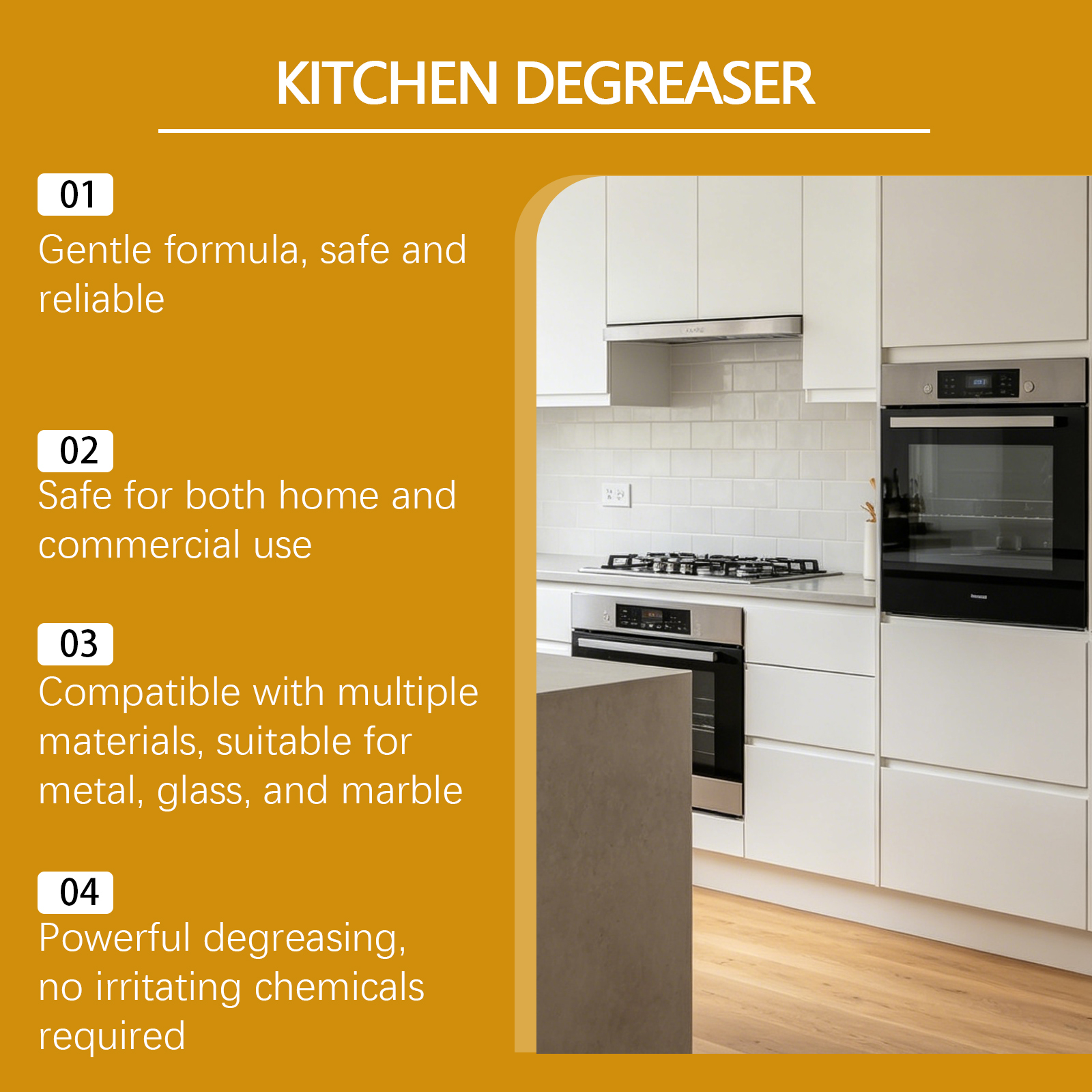 Kitchen Grease Cleaner Household Shining Renewing Purifier Stove Range Hood Countertop Surface Remove Heavy Dirt