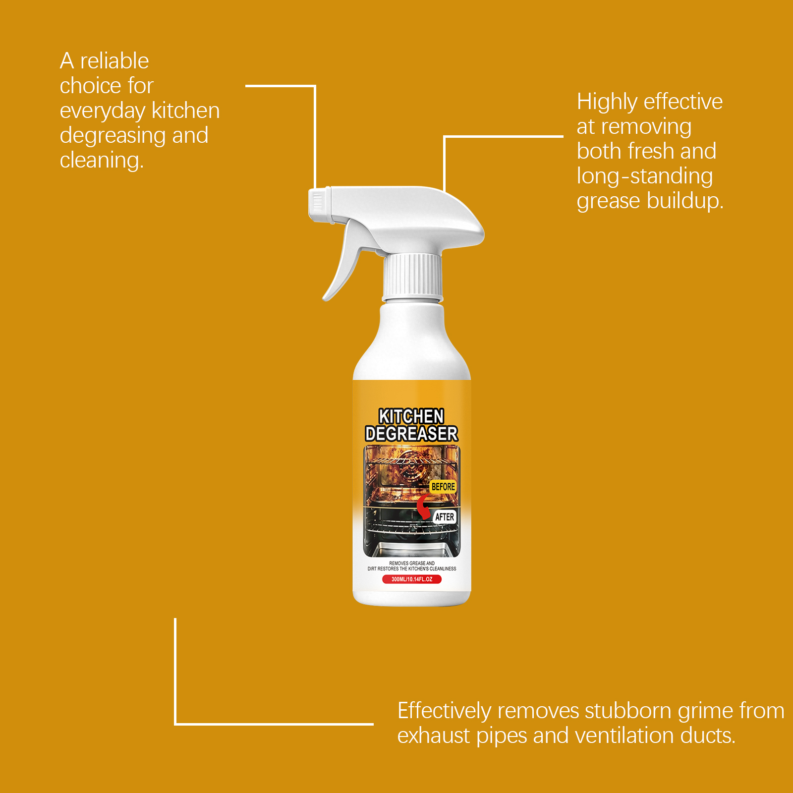 Kitchen Grease Cleaner Household Shining Renewing Purifier Stove Range Hood Countertop Surface Remove Heavy Dirt