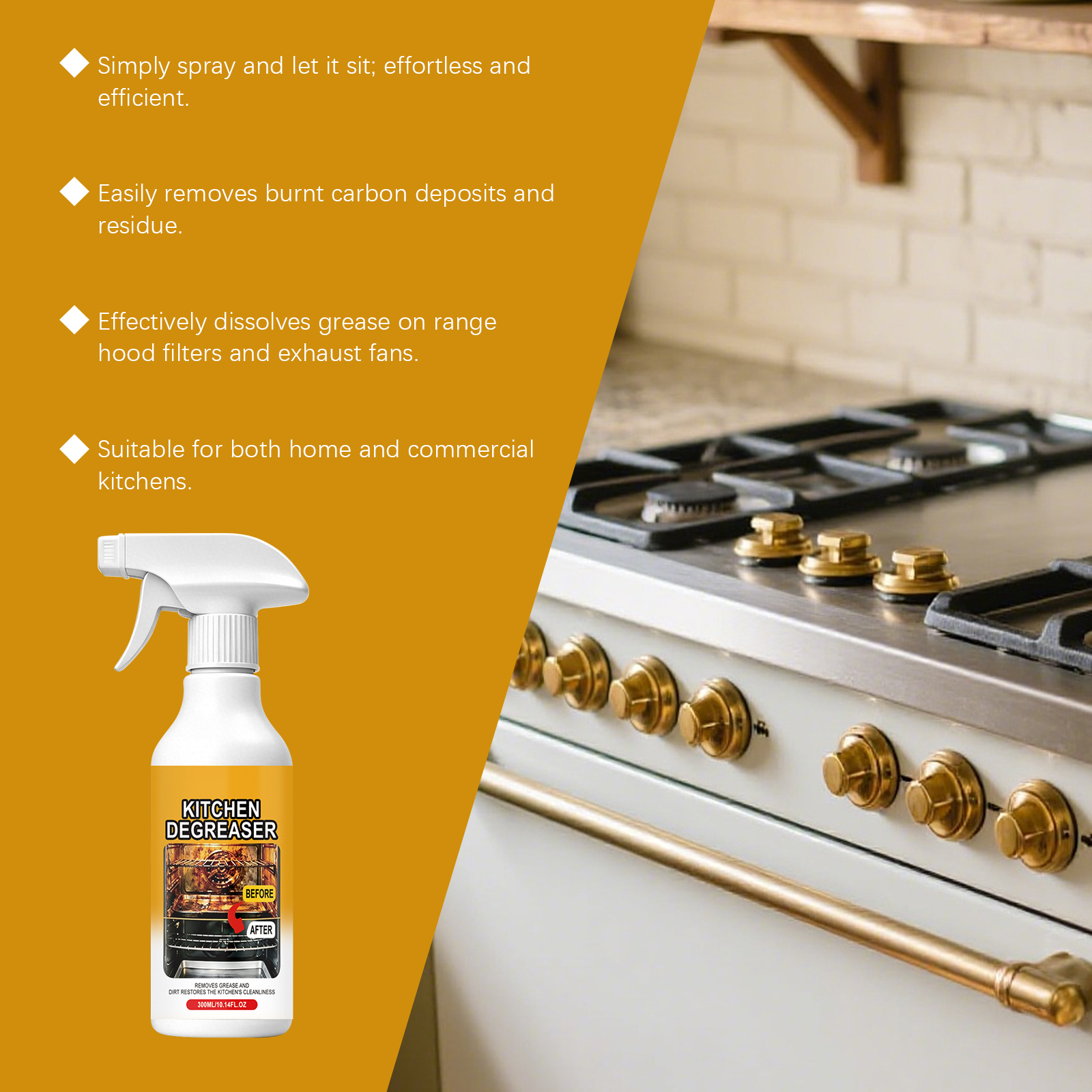 Kitchen Grease Cleaner Household Shining Renewing Purifier Stove Range Hood Countertop Surface Remove Heavy Dirt