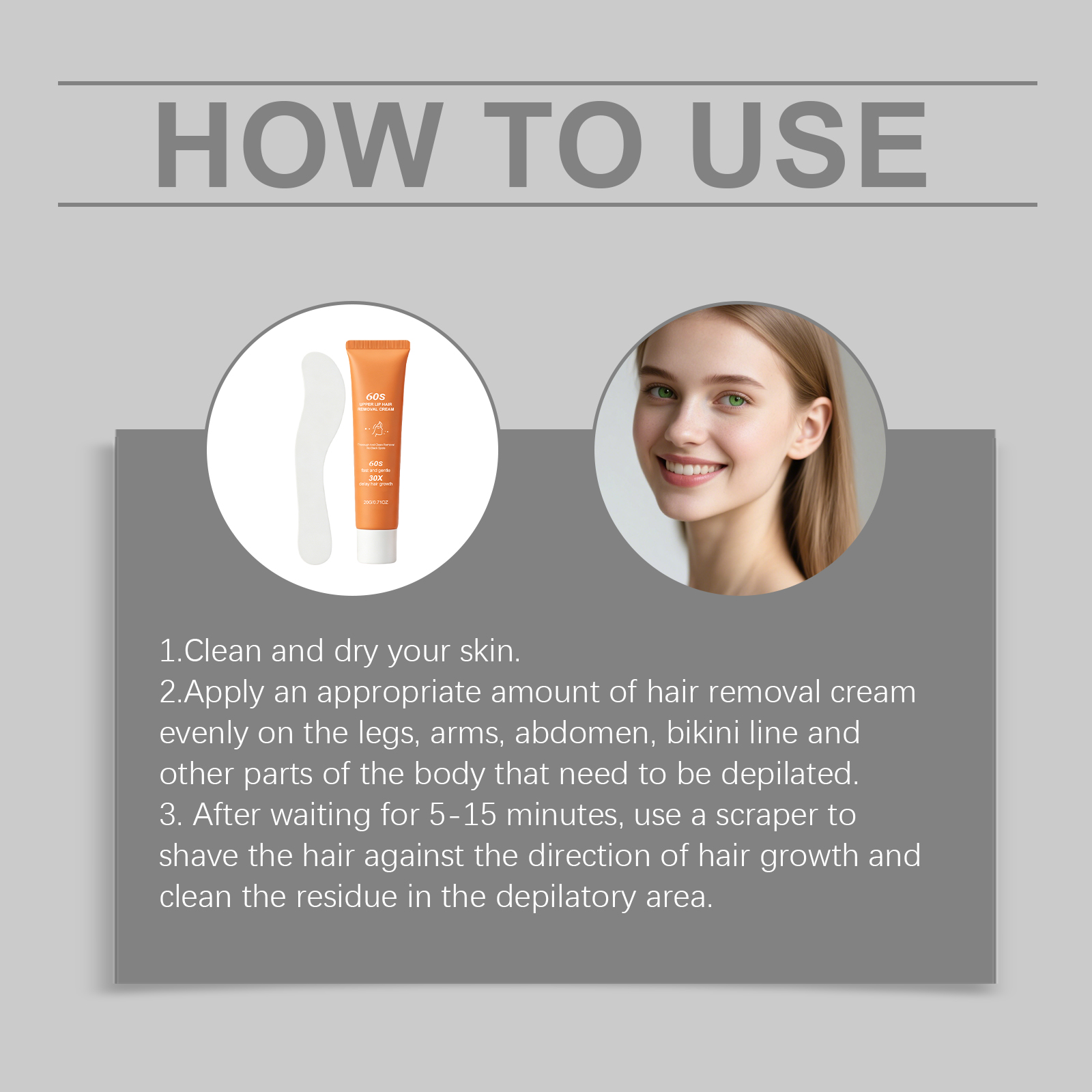 Facial Hair Removal Cream Mild Formula Clean Refreshing Non Sticky Care Smooth Skin Face Fuzz