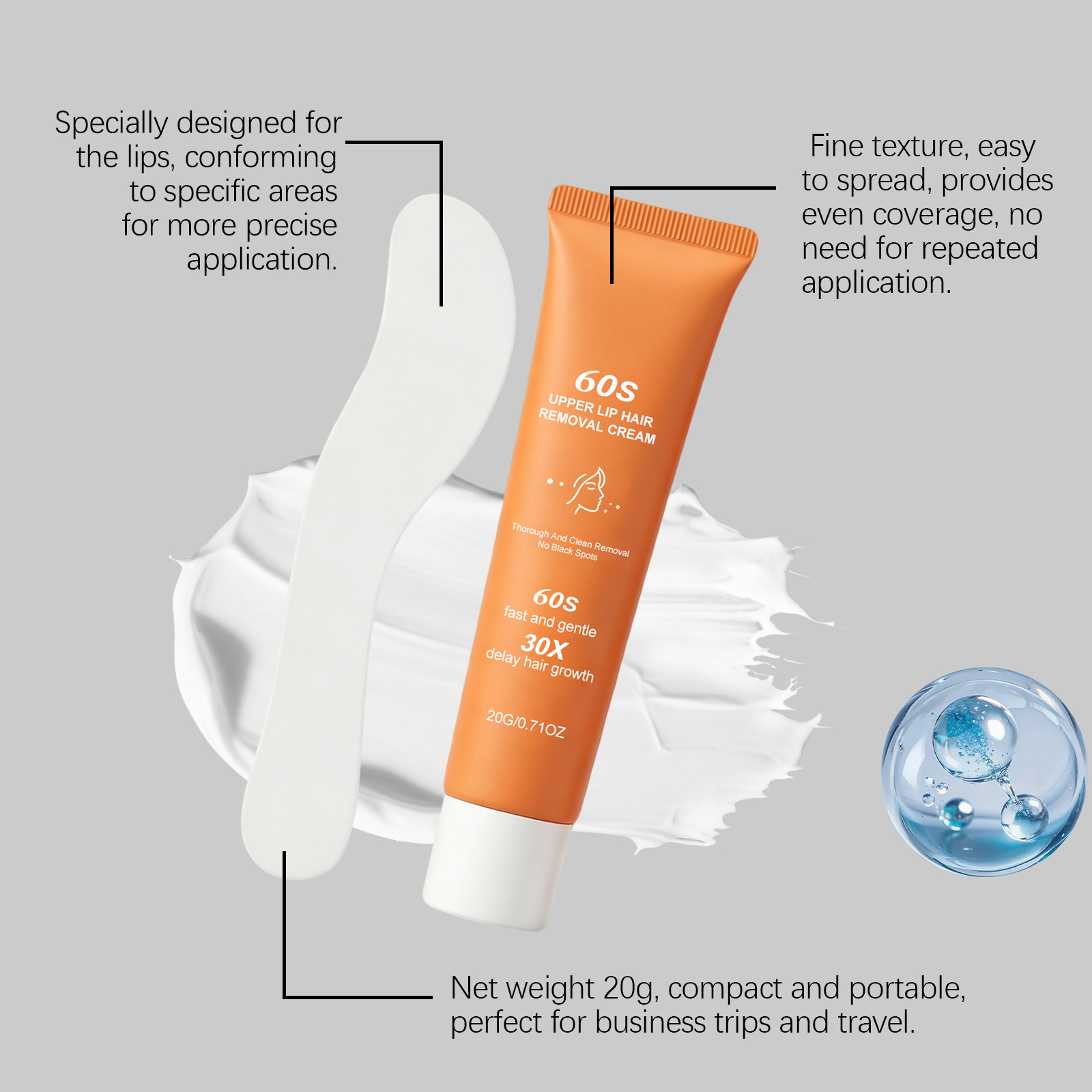 Facial Hair Removal Cream Mild Formula Clean Refreshing Non Sticky Care Smooth Skin Face Fuzz
