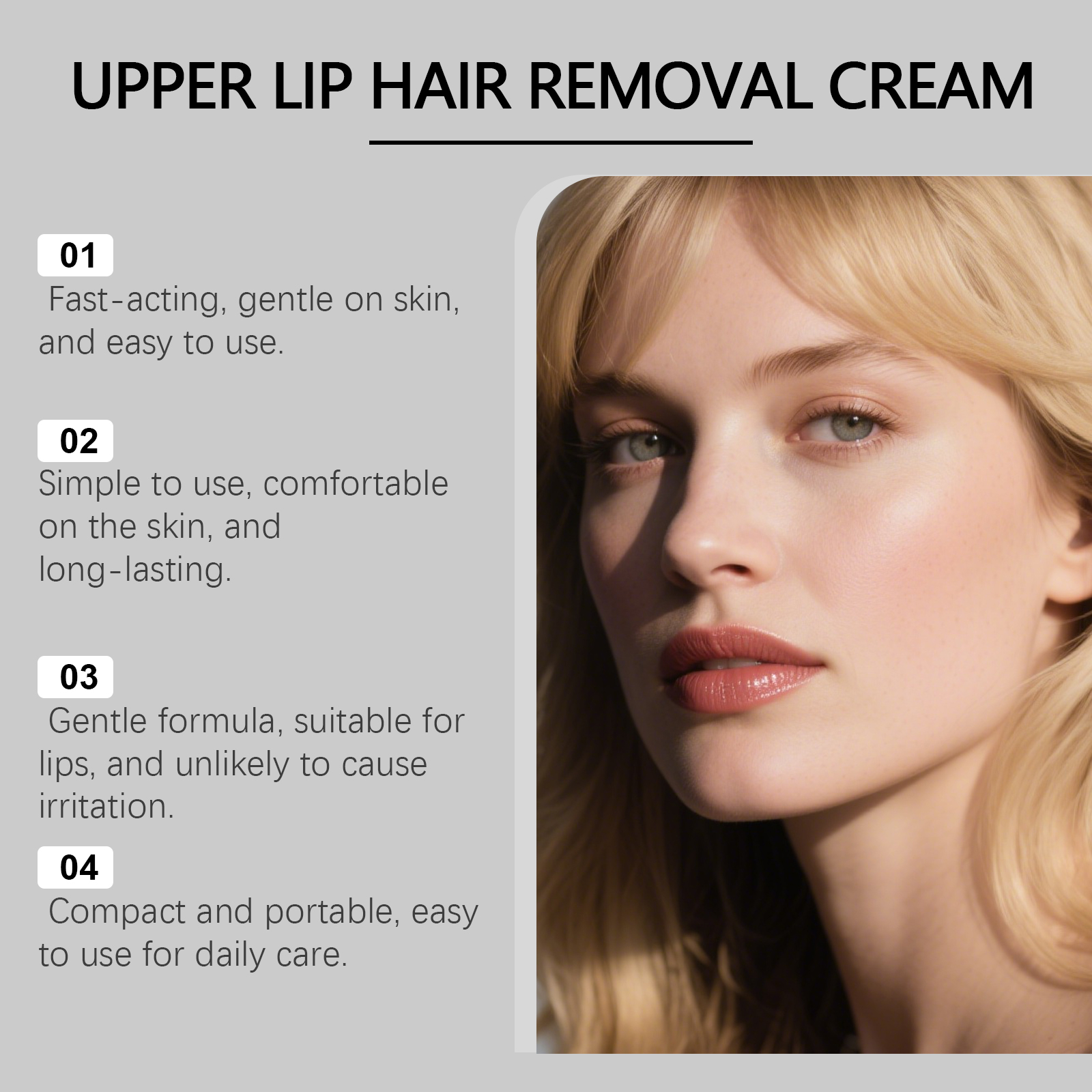 Facial Hair Removal Cream Mild Formula Clean Refreshing Non Sticky Care Smooth Skin Face Fuzz