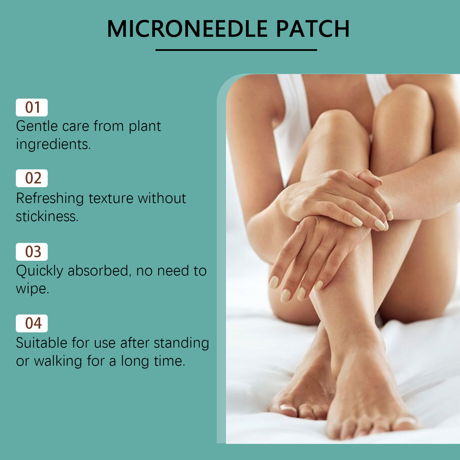 Leg Soothing Care Patch Mild Massage Leg Skin Light Breathable Comfort Convenient Gentle Nursing