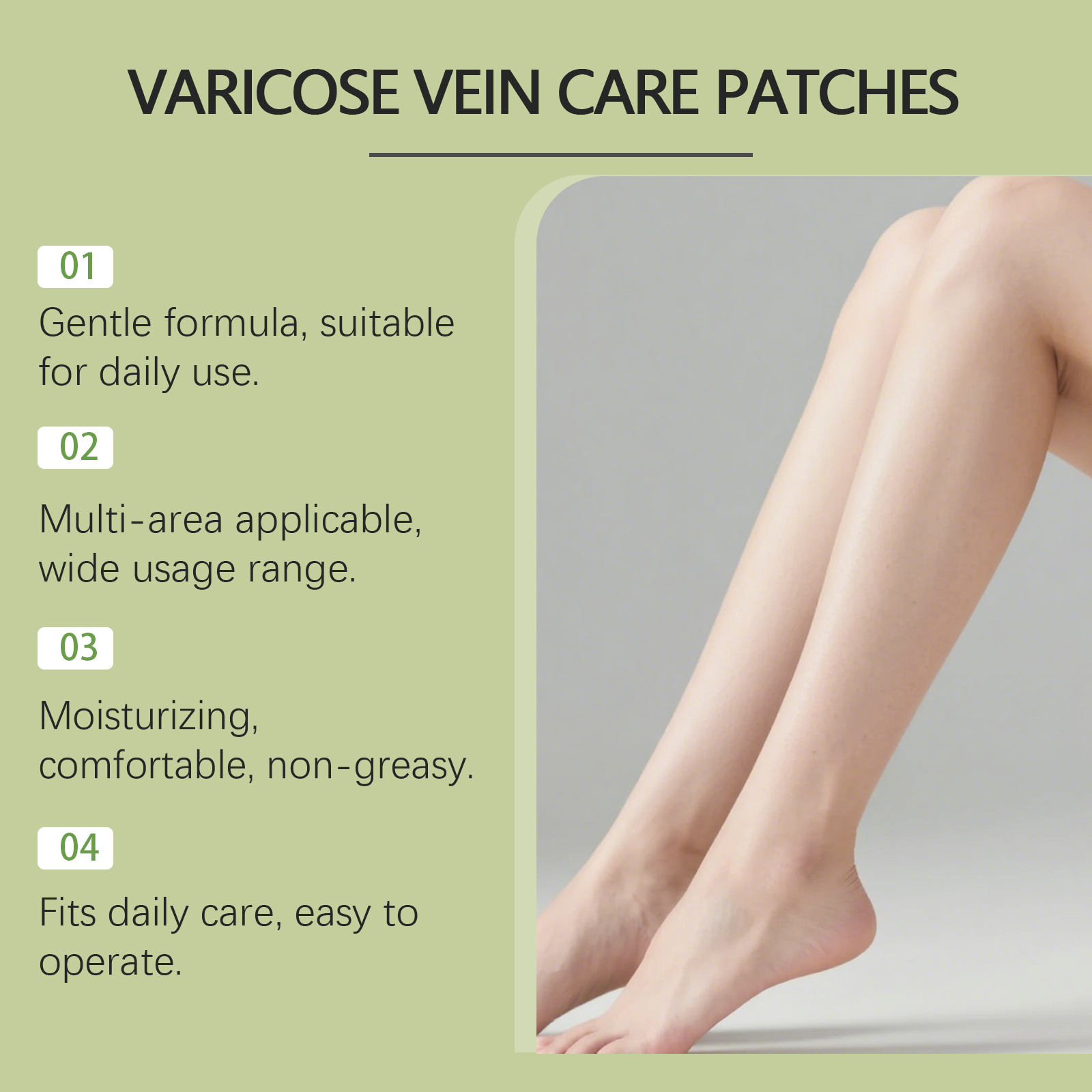 Leg Care Patch Gentle Nourish Massage Leg Skin Comfort Light Breathable Daily Leg Care