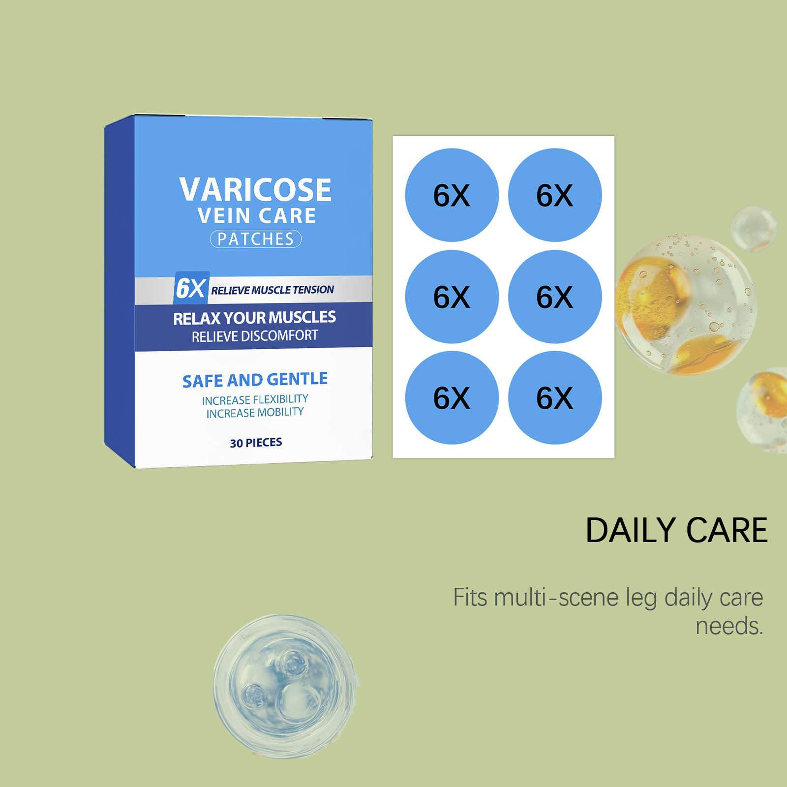 Leg Care Patch Gentle Nourish Massage Leg Skin Comfort Light Breathable Daily Leg Care