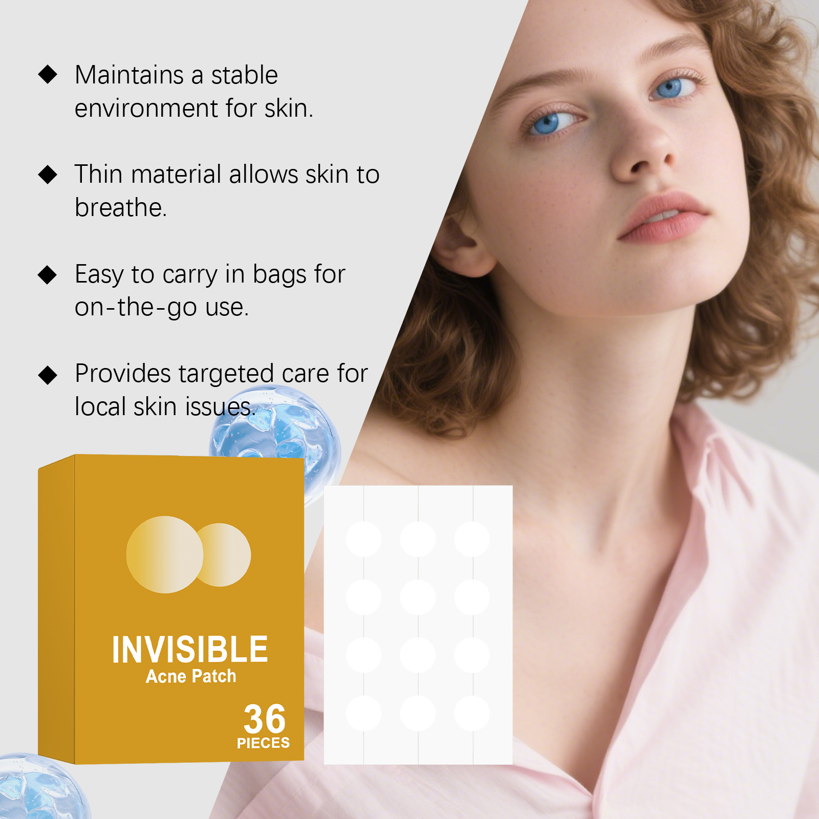 Acne Patch Gentle Clean Facial Surface Acne Smooth Comfort Ultra Thin Invisible Skin Friendly